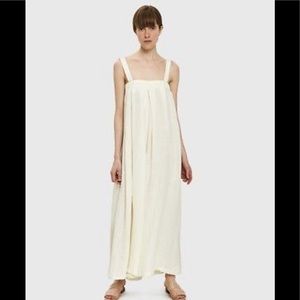 Black Crane Wide Leg Linen Jumpsuit